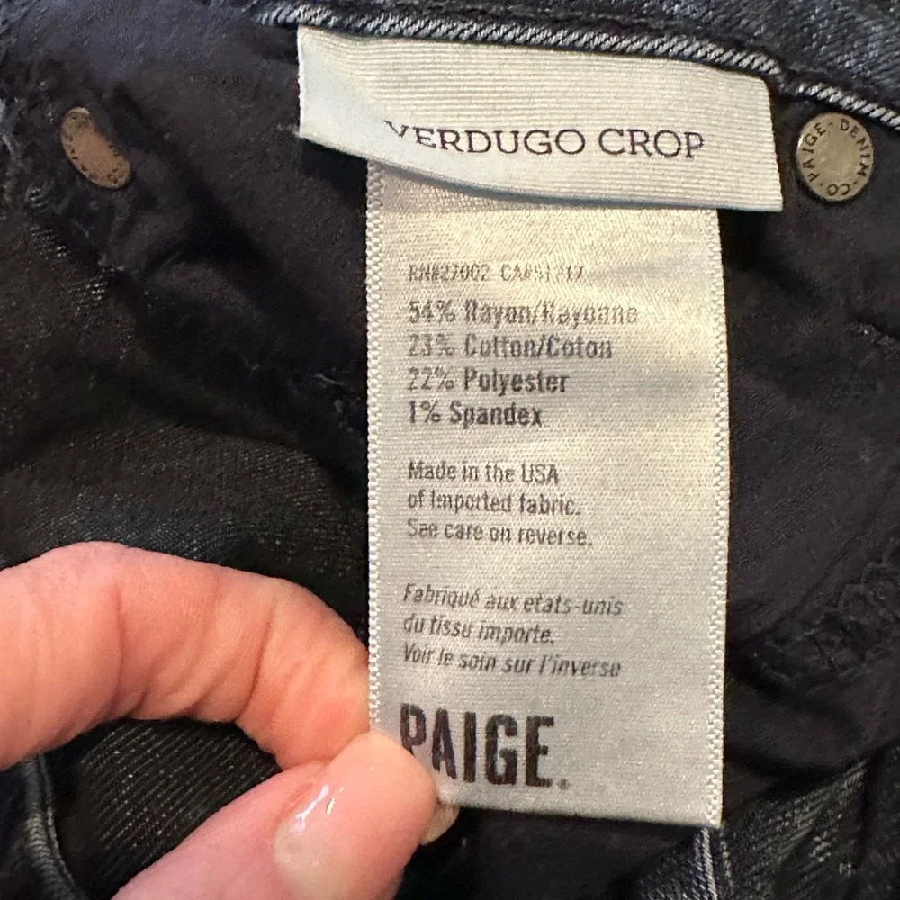 PAIGE verdugo crop in midlake Dark Indigo Jeans size 25